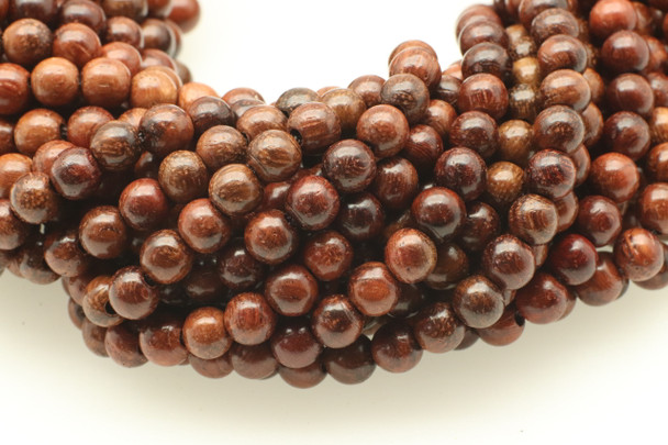 Santa Rosa Wood, Natural, Smooth Round, 4mm