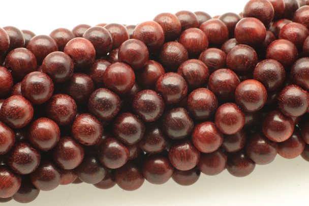 Sandalwood, Blood, Natural, Smooth Round, 6mm