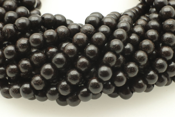Sandalwood, Black, Natural, Smooth Round, 4/5mm