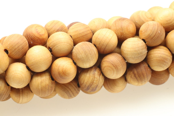 Golden Thuja Wood, Natural, Smooth Round, 8mm
