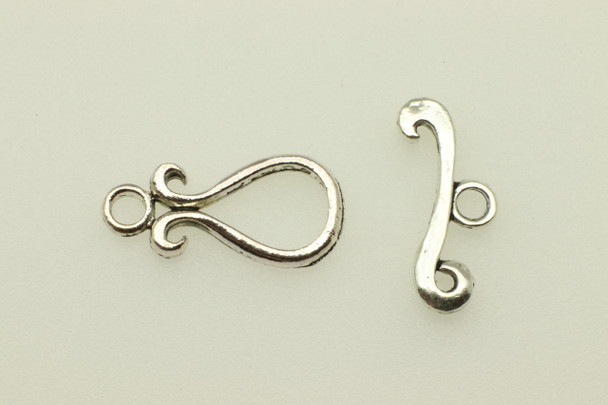 Toggle, 22x11x2mm, bar is 20x6mm at loop, Antique Silver Plated Metal Alloy, 12 sets