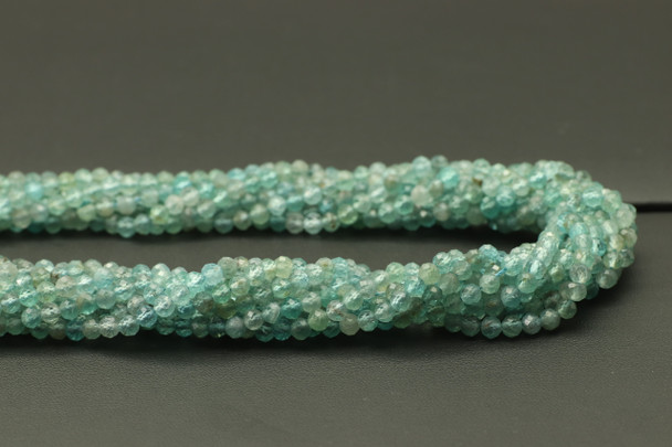 Apatite, Natural, Faceted Round, 4mm, One Strand