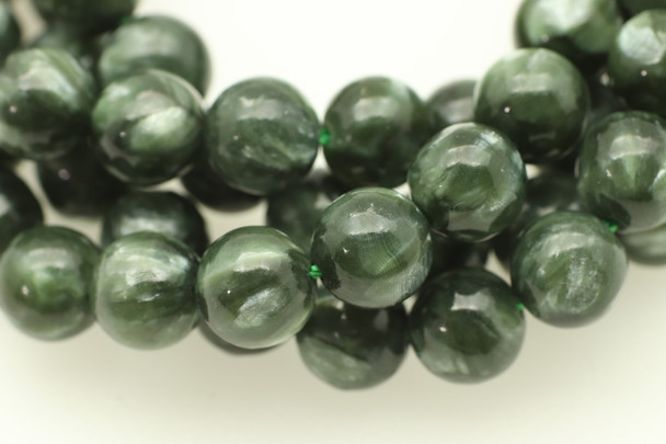 6mm, Seraphinite, Natural, Smooth Round Beads