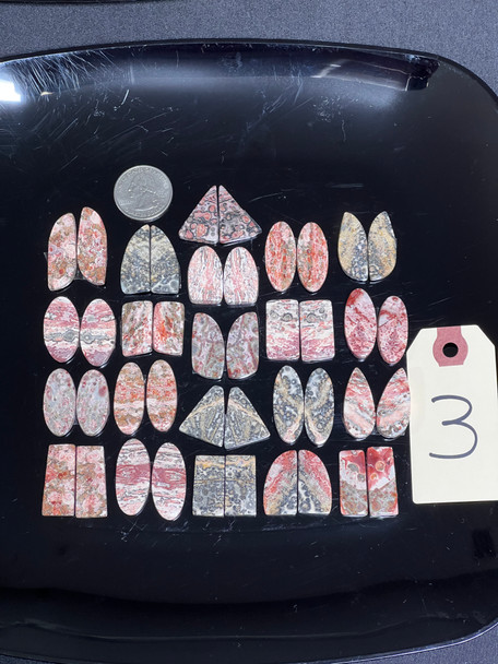 Jasper, Leopardskin, Matched Pairs, Cabochons