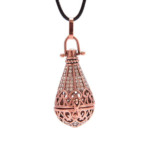 Cage, Crystal Drop, Copper Plated Metal Alloy, Pendant, 50x21.5mm