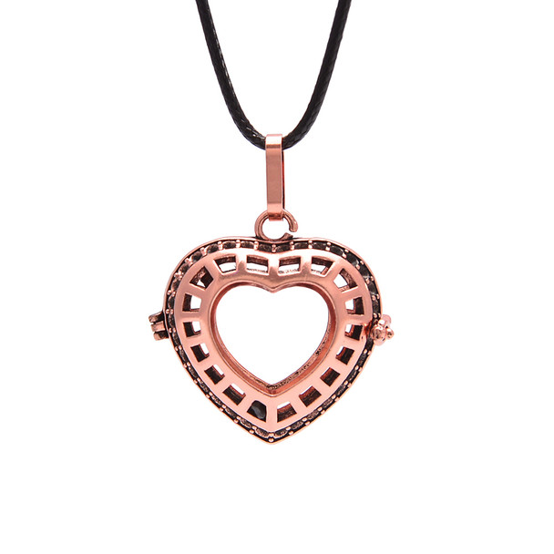 Cage, Open Heart, Copper Plated Metal Alloy, Pendant, 30x31.5x13mm