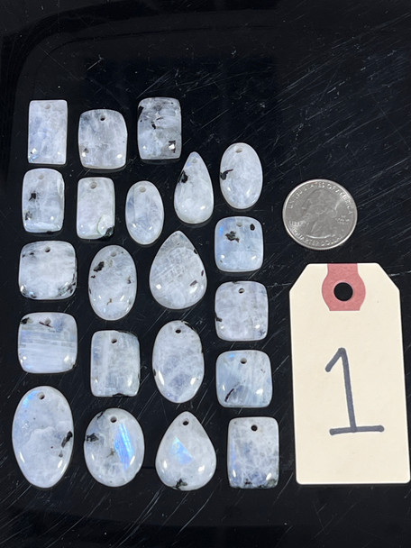 Moonstone & Tourmaline, Pendants, Pick Lot You Like, 100 Grams