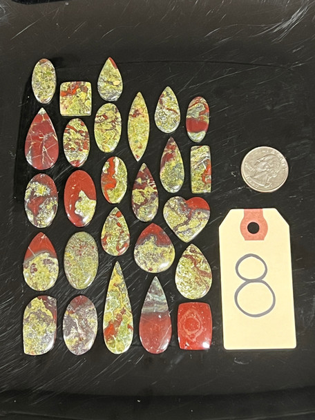 Jasper, Dragon Blood, Cabochons