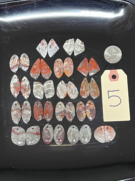 Agate, Crazy Lace, Matched Pairs, Pendants