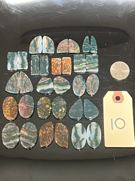 Agate, Moss, Matched Pairs, Cabochons, Pick Lot You Like, 100 Grams