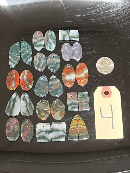 Agate, Moss, Matched Pairs, Pendants