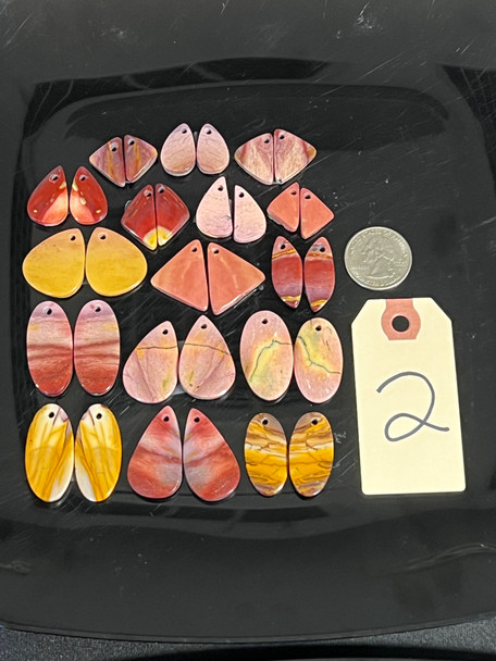 Jasper, Mookaite, Matched Pairs, Pendants