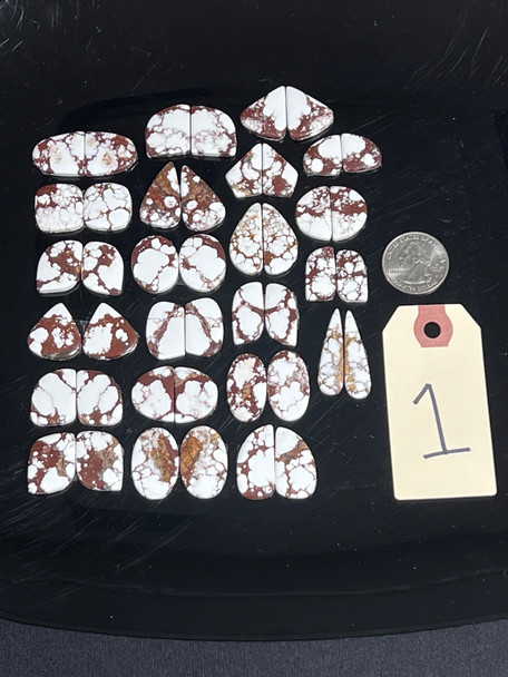 Wild Horse Magnesite, Matched Pairs, Cabochons