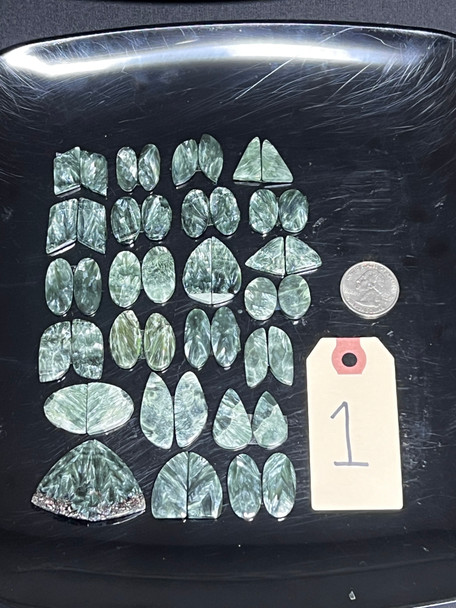 Seraphinite, Matched Pairs, Cabochons