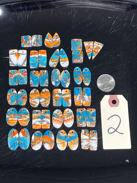 Oyster Copper Turquoise, Composite Gemstone, Matched Pairs, Pendants