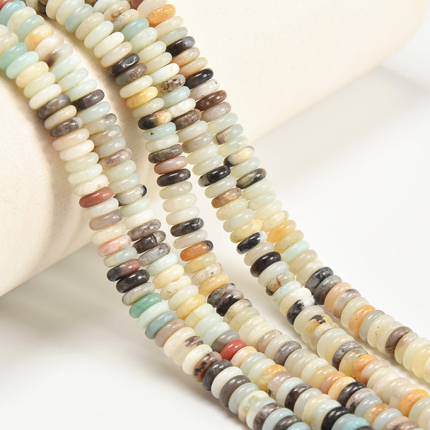 Amazonite, Mix, Rondelle Disk, One 6x2mm Strand