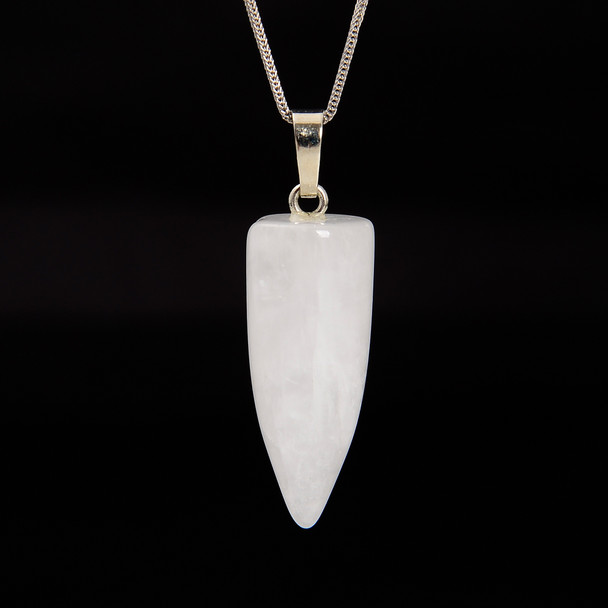 Crystal Quartz, Natural, Cone, One Pendant, 33x13mm