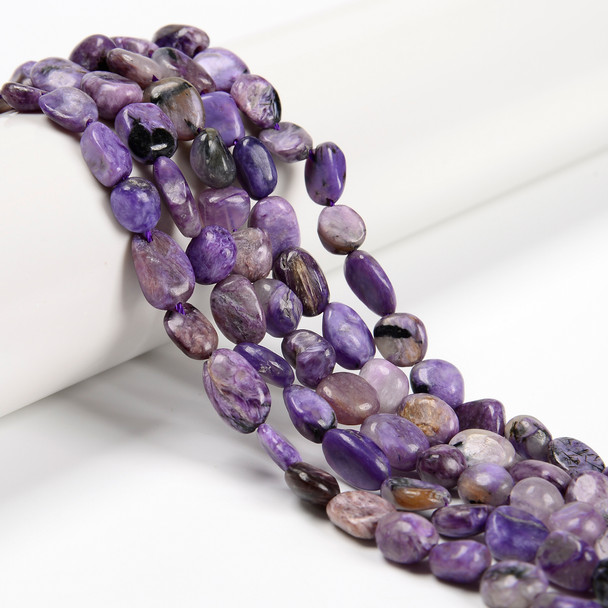 Charoite, Natural, Smooth, Nuggets, Varied Sizes, One 8-10mm