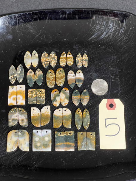 Jasper, Ocean, Matched Pairs, Pendants, Pick Lot You Like, 100 Grams