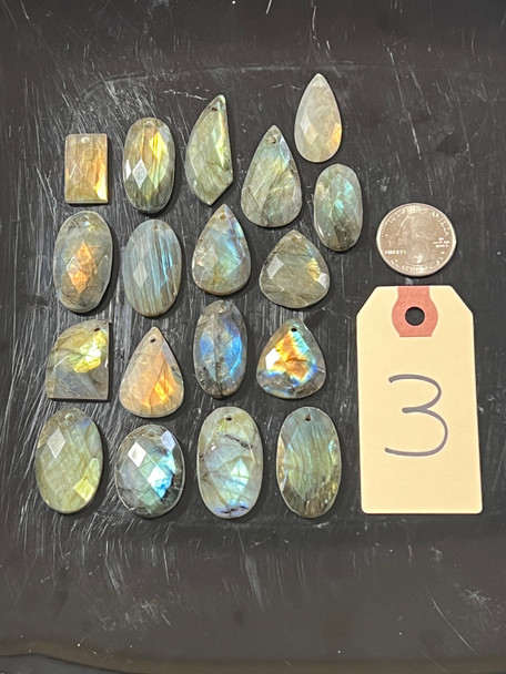 Labradorite, Faceted, Pendants, Pick Lot You Like, 100 Grams
