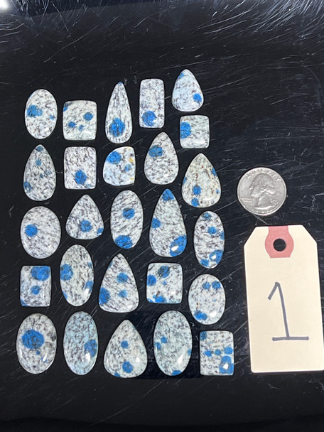 K2 Stone, Azurite & Granite, Cabochons, Pick Lot You Like, 100 Grams