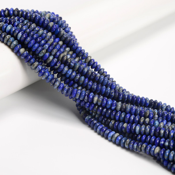 Lapis, Natural, Heishi Bicone, One 3x6mm Strand