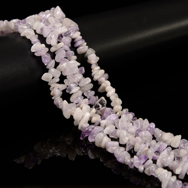 Jadeite, Lavender, Natural, Chip Sizes 10x4mm, One 32in Strand