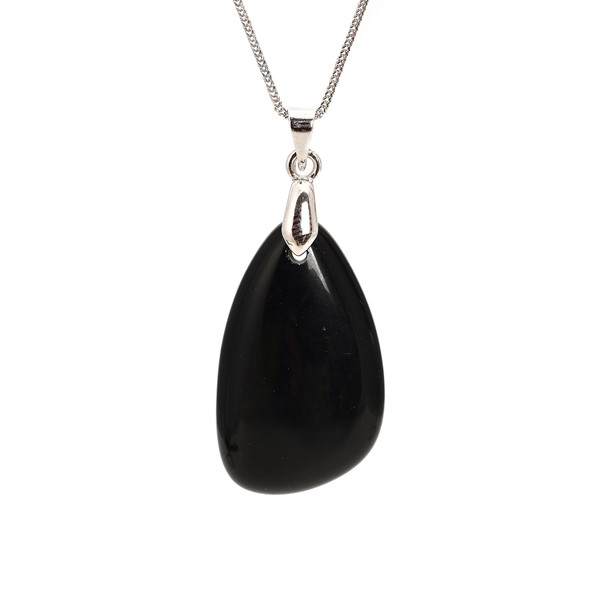 Black Agate, Dyed, Drop, One Pendant, 30x18mm