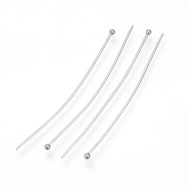 Ball Headpin, 2", 21 Gauge, Stainless Steel, approx. 50 PCS