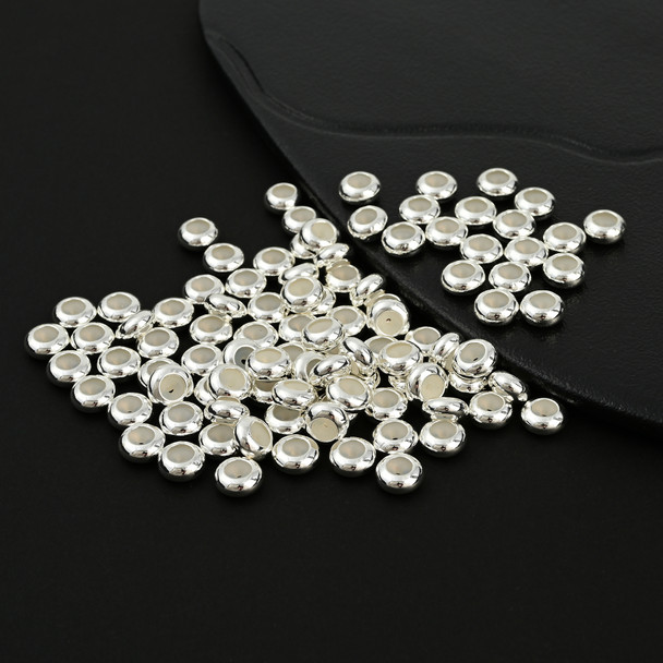 Slide Clasp, Silver Plated, 8mm x 4mm, 100 Pieces