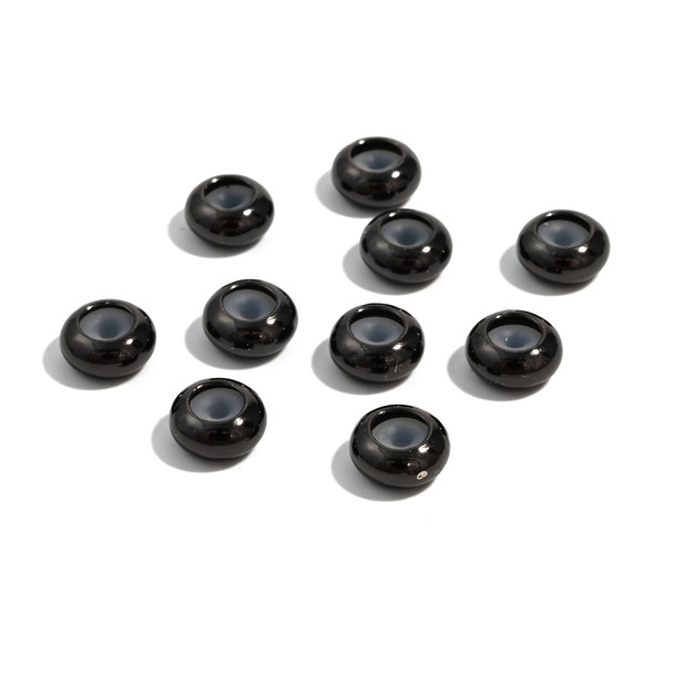 Slide Clasp, Black Plated, 8mm x 4mm, 10 Pieces