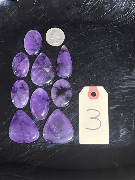 Amethyst, Tripache, Cabochons, Pick Lot You Like, 100 Grams