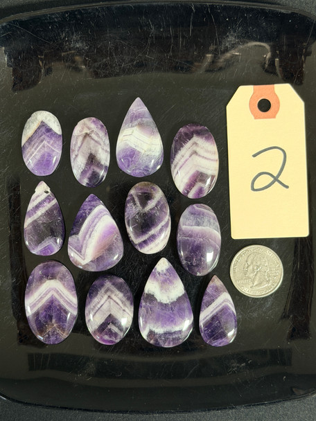 Amethyst, Chevron, Side Drilled, Pick Lot You Like, 100 Grams