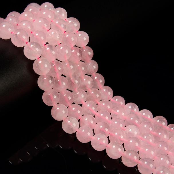 Rose Quartz, Enhanced, Smooth Round, One 12mm Strand