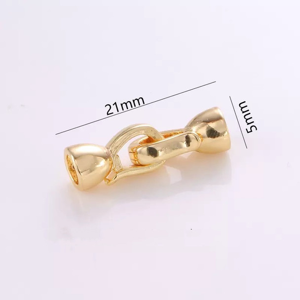Fold Over, Snap Clasp, 21x5mm, Copper, 18K Gold Plated, 1 Set