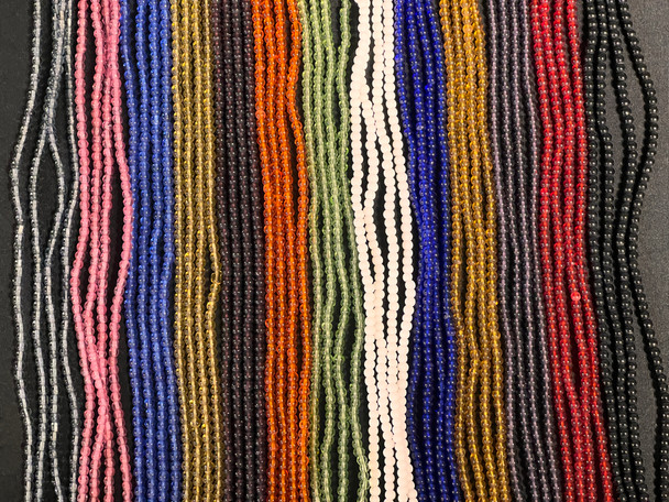 100 Strands of Glass, Smooth Round 4mm