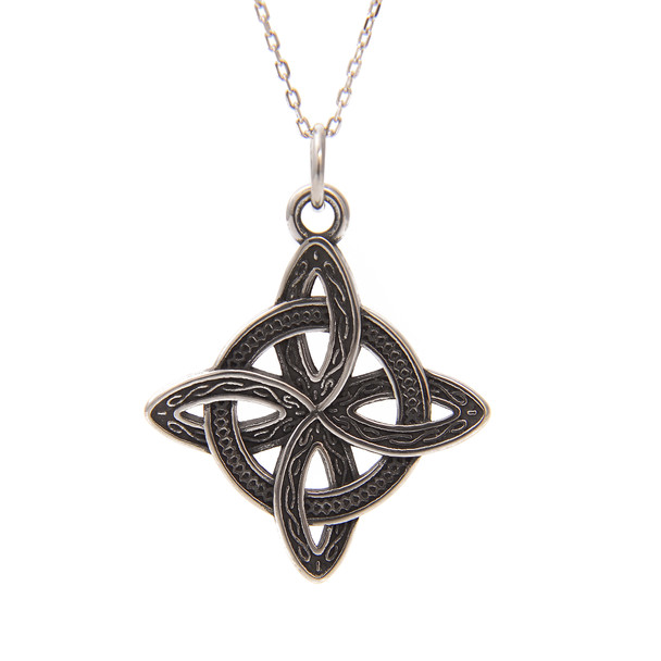 Celtic Knot Pendant, Stainless Steel, 34x39mm