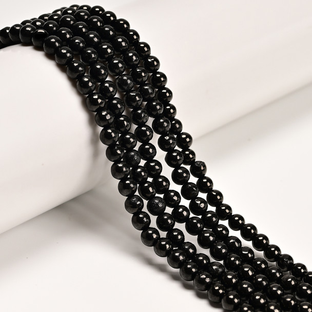 Jet, Natural, Smooth Round 4mm