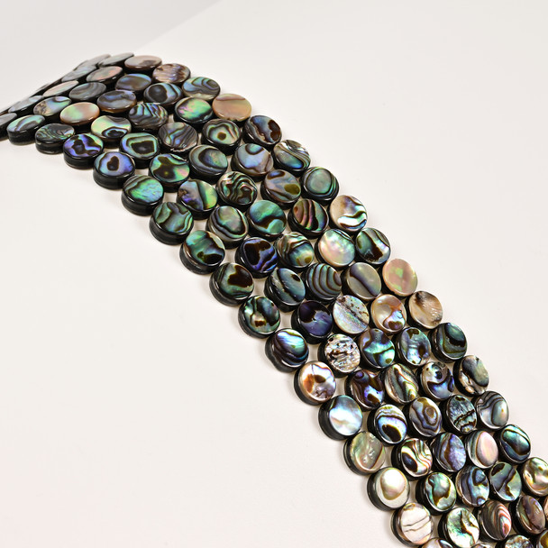 Abalone, Shell, Coin, One 8mm Strand
