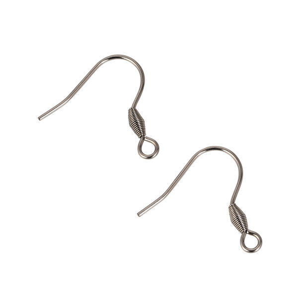 Ear Wires, 20mm, 21 gauge, Stainless Steel, 100 PCS
