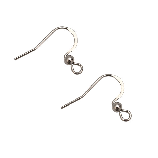 Ear Wires, 19mm, 22 gauge, Stainless Steel, 100 PCS