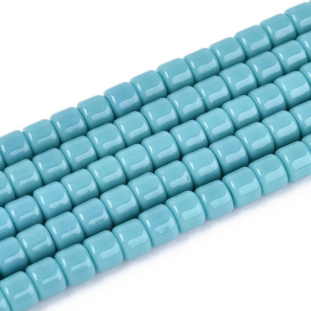 Glass Column, Opaque Blue, One 4mm Strand, 14~15 inches