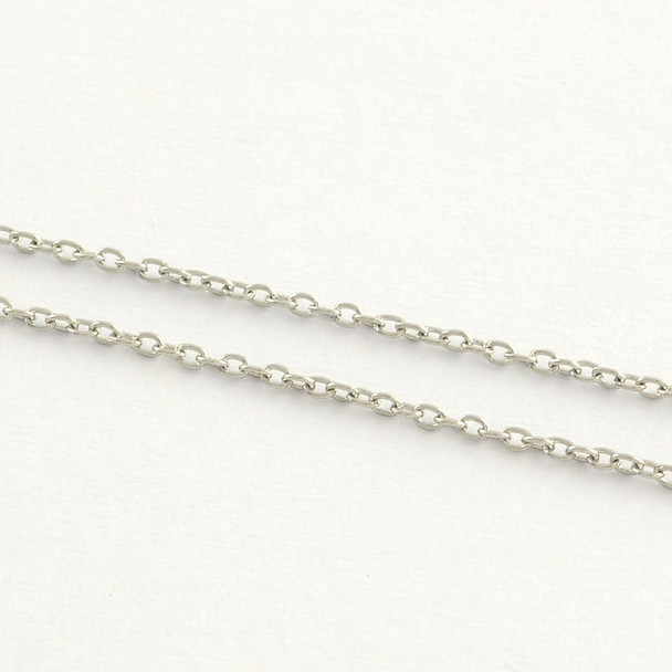 Stainless Steel Chain, 2.5x2mm, Oval Link, 16 ft