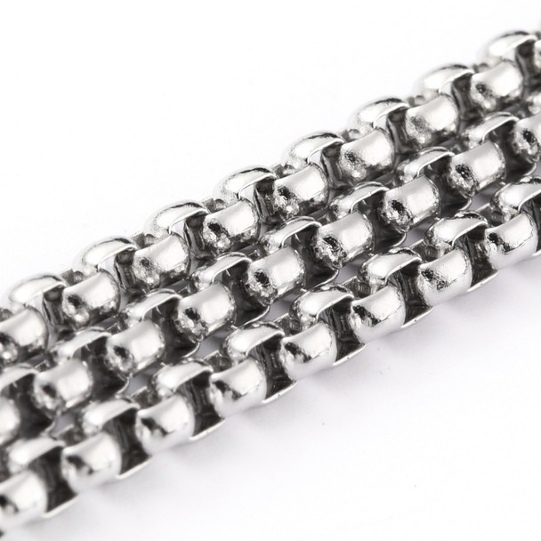 Stainless Steel Chain, 3mm, Box Link, 6.5 ft.