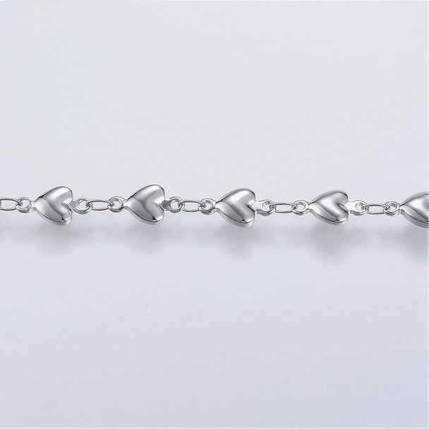 Stainless Steel Chain, 10x5mm, Heart Link, 3.3 ft.