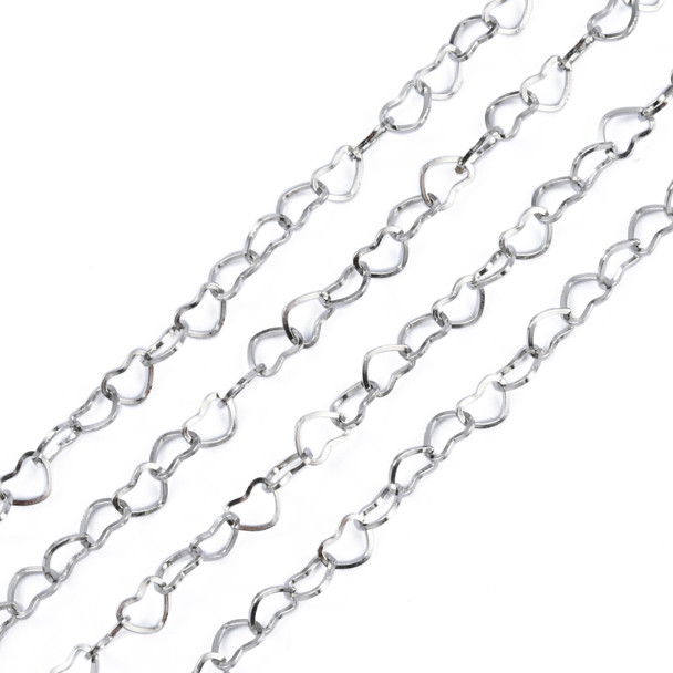 Stainless Steel Chain, 4mm, Heart Link, 3.3 ft.