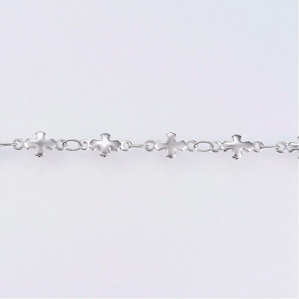 Stainless Steel Chain, 9x5mm, Cross Link, 3.3 ft.
