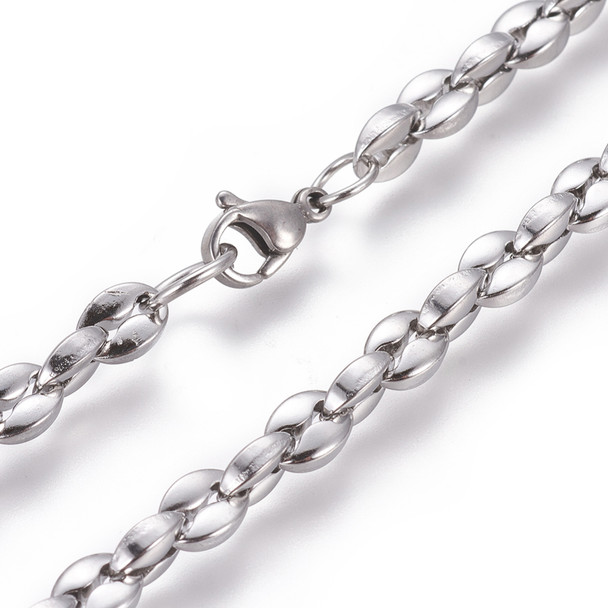 Stainless Steel Chain Necklace, 10x7mm, Cable Chain, 27 in.