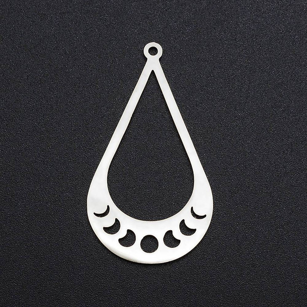 Stainless Steel, Cutout, Teardrop, 39x22mm, 2 PCS