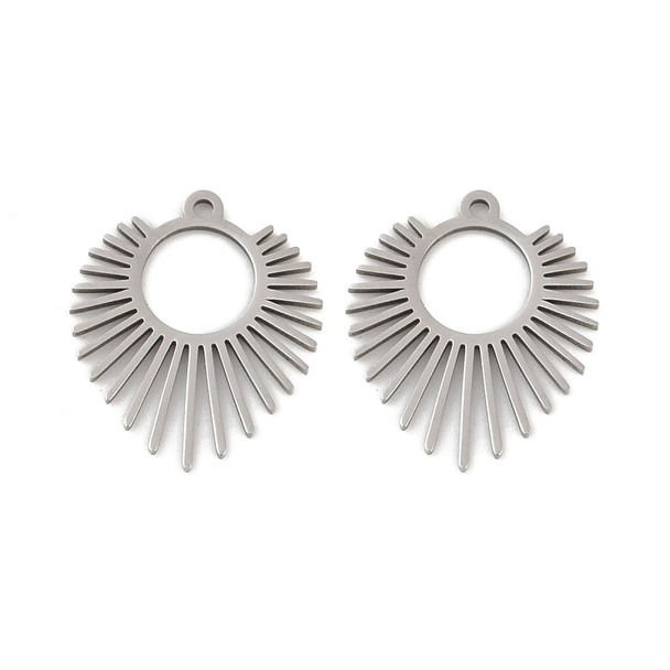 Stainless Steel, Cutout, Charm, 18x15mm, 2 PCS